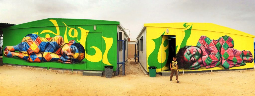 Za’atari Syrian Refugee Camp, 2014 I dream of… mural - Joel Artista